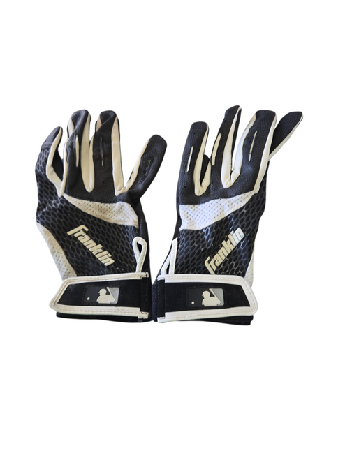 Vist Large View of Product Image Which is Used Franklin BB/SB Batting Gloves Black M/L