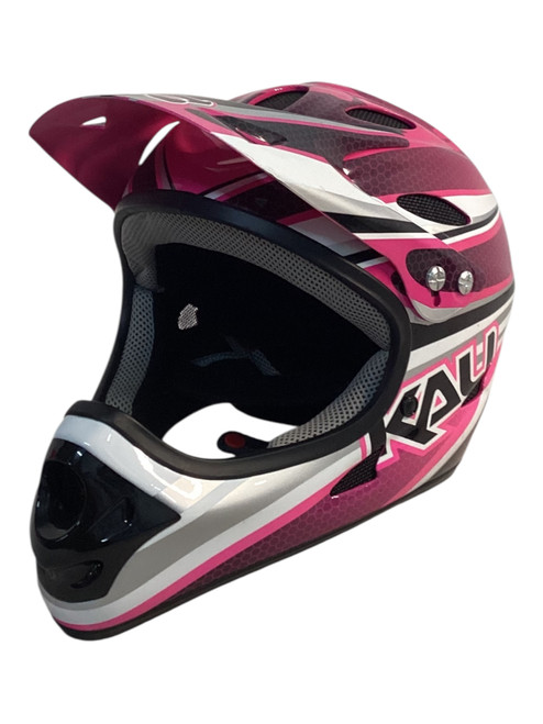 Vist Large View of Product Image Which is Used Kali Protectives PINK MOTO HELMET Junior Helmet Pink S/M