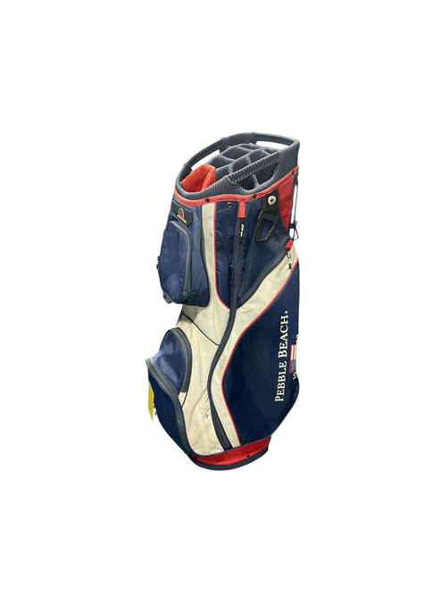 Vist Large View of Product Image Which is Used Sun Mtn PEBBLE BEACH Mens Cart Bag White/Royal/Red