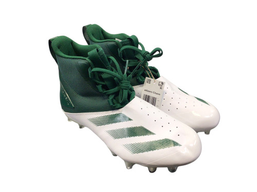 Vist Large View of Product Image Which is Used Adidas ADIZERO CHAOS Adult FB Cleats Green And White Senior 8.5