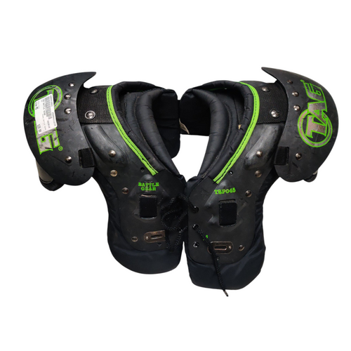 Vist Large View of Product Image Which is Used TAG BATTLE GEAR Youth Football Shoulder Pads Grey Medium