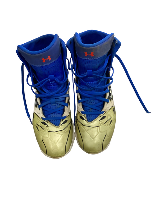 Vist Large View of Product Image Which is Used Under Armour Jr FB Cleats Royal Blue Junior 05