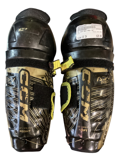 Vist Large View of Product Image Which is Used CCM ASV PRO Youth Shin Guards None 10"
