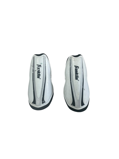 Vist Large View of Product Image Which is Used Franklin Soccer Shin Guards Youth White SM