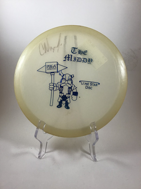 Vist Large View of Product Image Which is Used Lone Star Disc GLOW THE MIDDY Disc Golf Mid Range White 176g