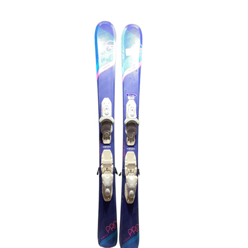 Vist Large View of Product Image Which is Used Rossignol PRO Girls DH Ski/Binding Navy Blue 110 cm