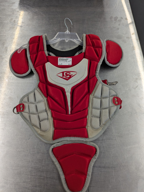 Vist Large View of Product Image Which is Used Louisville Slugger CHEST PROTECTOR Catchers Chest Protector Red Junior