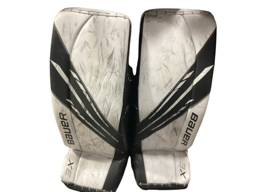 Vist Large View of Product Image Which is Used Bauer VAPOR 3X Goalie Leg Pads Junior White SM