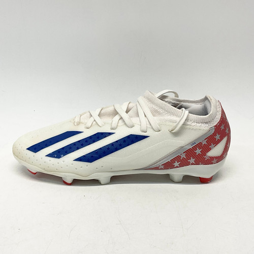 Vist Large View of Product Image Which is Used Adidas CRAZYFAST 3 Soccer Cleats White/Royal/Red Junior 03