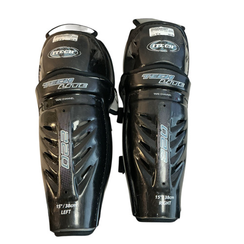 Vist Large View of Product Image Which is Used Itech TECH LITE Senior Shin Guards Black 15"