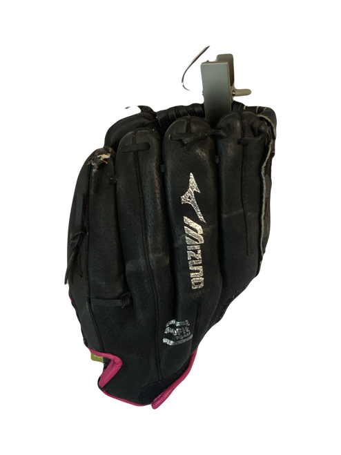 Vist Large View of Product Image Which is Used Mizuno FINCH RH Throw Fastpitch Gloves Black 11"