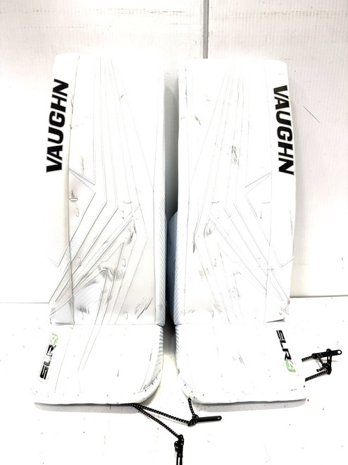 Vist Large View of Product Image Which is Used Vaughn SLR4 PRO 33 Goalie Leg Pads Senior White 33"