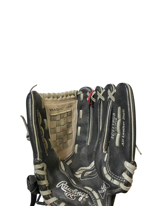 Vist Large View of Product Image Which is Used Rawlings SC115BGB BB/SB Glove RH Throw Black 11 1/2"