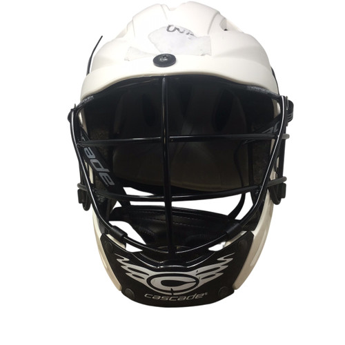 Vist Large View of Product Image Which is Used Cascade ADJUSTABLE Lacrosse Helmet White One Size