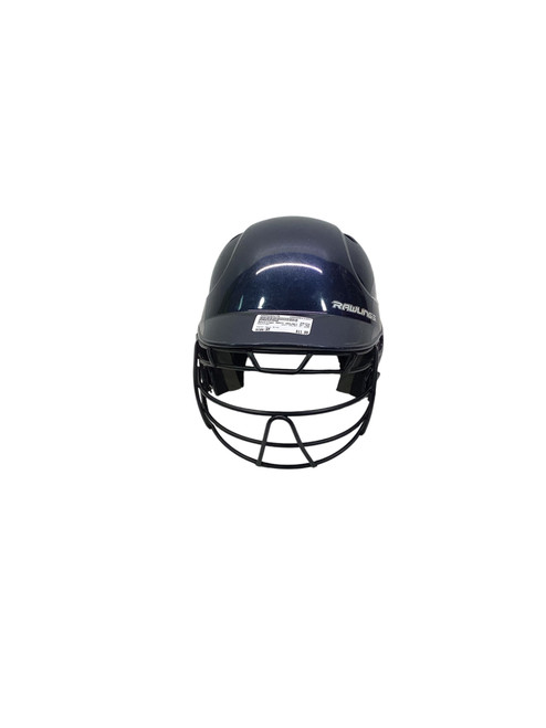 Vist Large View of Product Image Which is Used Rawlings NAVY HELMET W/ MASK Batting Helmet w/Mask Navy Blue SM