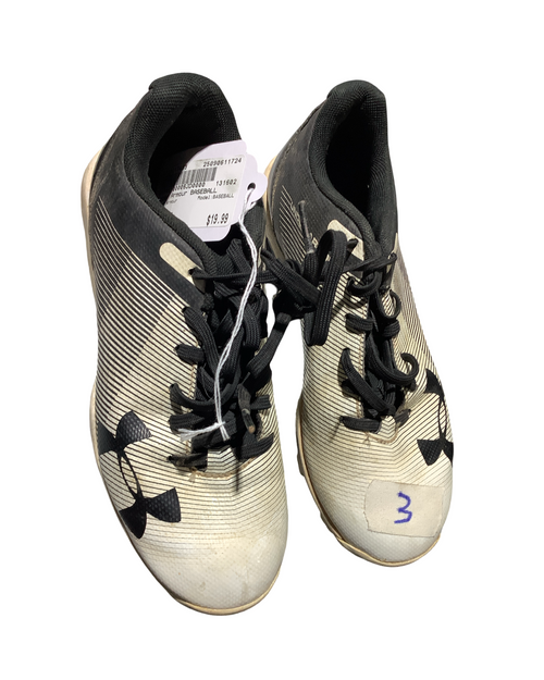 Vist Large View of Product Image Which is Used Under Armour BASEBALL BB/SB Cleats White Junior 03