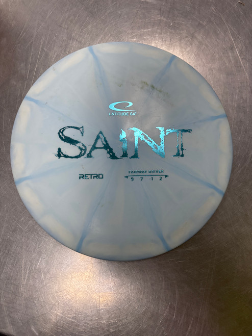 Vist Large View of Product Image Which is Used Latitude 64 RETRO SAINT Disc Golf Driver Carolina Blue