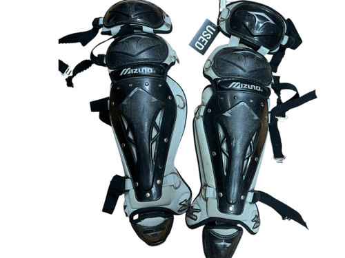 Vist Large View of Product Image Which is Used Mizuno LEG GUARDS MIZUNO Catchers Leg Guards Black Adult