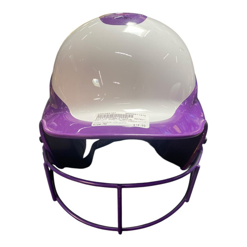 Vist Large View of Product Image Which is Used RIP-IT PURPLE/WHITE Batting Helmet w/Mask Purple And White SM