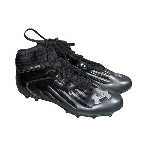 Vist Large View of Product Image Which is Used Under Armour Adult FB Cleats Black Senior 11