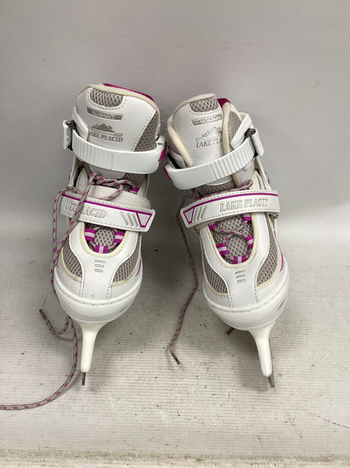 Vist Large View of Product Image Which is Used Lake Placid SUMMIT FIGURE SKATES Girls Figure Skate White Adjustable