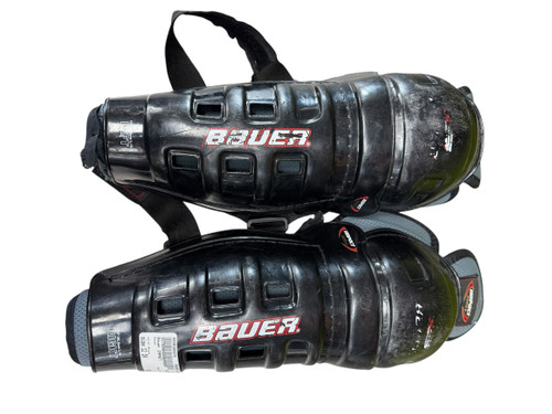 Vist Large View of Product Image Which is Used Bauer IMPACT Senior Shin Guards Black 12"