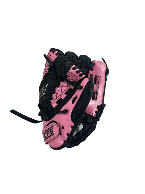 Vist Large View of Product Image Which is Used Franklin 4510 9.5" T-ball Glove Black And Pink 