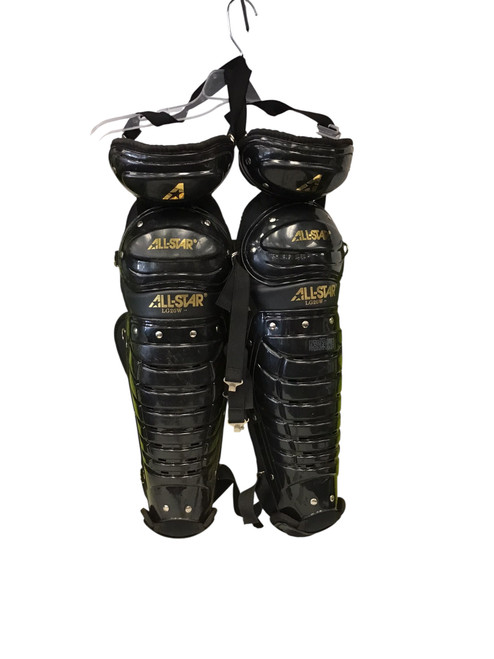 Vist Large View of Product Image Which is Used Wilson SHINGUARDS Catchers Leg Guards Red Junior