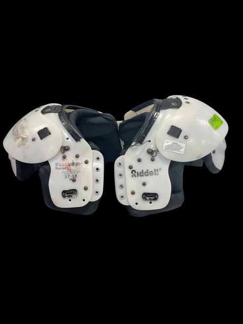 Vist Large View of Product Image Which is Used Riddell WARRIOR III FB Shoulder Pads White MD