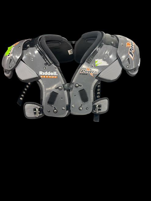 Vist Large View of Product Image Which is Used Riddell POWER PMX FB Shoulder Pads Grey MD