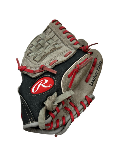 Vist Large View of Product Image Which is Used Rawlings MT95GB RHT GLOVE BB/SB Glove RH Throw Black And Grey 9 1/2"