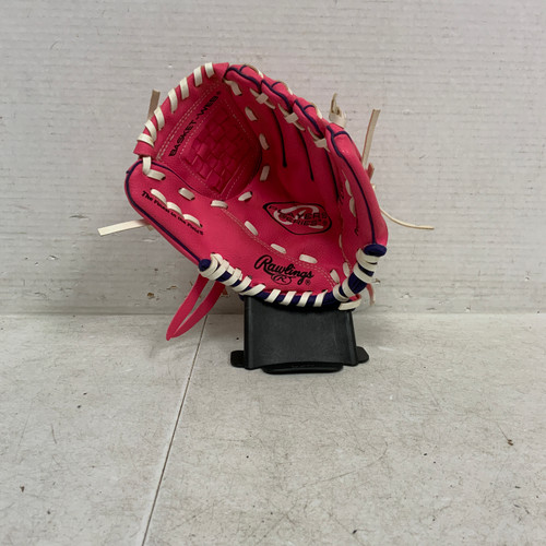 Vist Large View of Product Image Which is Used Rawlings PL90PPW BB/SB Glove RH Throw Pink 9"