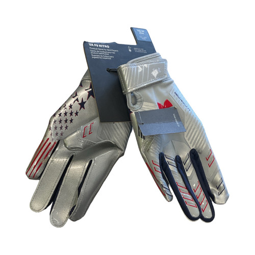 Vist Large View of Product Image Which is Under Armour FOOTBALL GLOVES FB Gloves Grey Youth