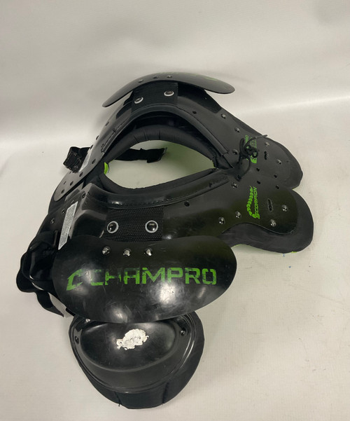 Vist Large View of Product Image Which is Used Champro SCORPION FB Shoulder Pads Black SM