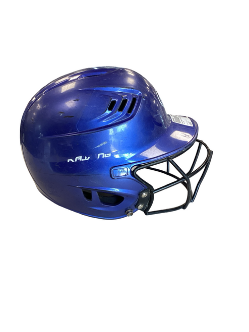 Vist Large View of Product Image Which is Used Rawlings Batting Helmet w/Mask Royal Blue MD