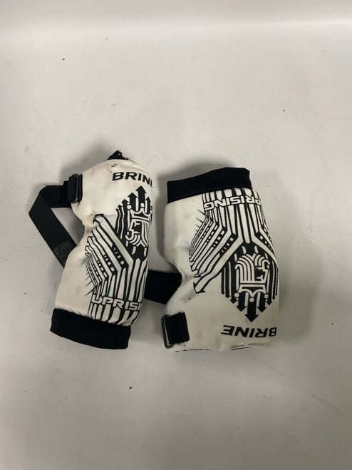 Vist Large View of Product Image Which is Used Brine UPRISING Lacrosse Arm Pads/Guards White XXS