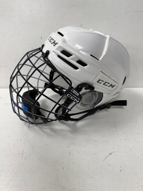 Vist Large View of Product Image Which is Used CCM SUPER TACKS X Helmet Cage Combo White SM (new= $600)