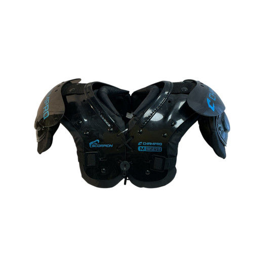 Vist Large View of Product Image Which is Used Champro SCORPION FB Shoulder Pads Black MD