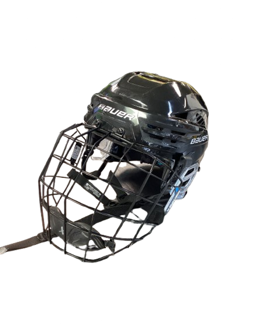 Vist Large View of Product Image Which is Used Bauer REACT 90 Helmet Cage Combo Black SM