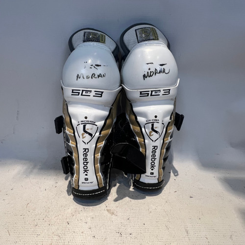 Vist Large View of Product Image Which is Used Reebok SC 87 3 Youth Shin Guards White 10"