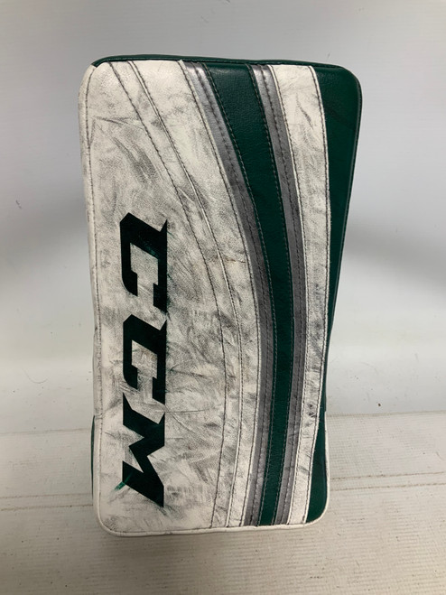 Vist Large View of Product Image Which is Used CCM EXTREME FLEX PRO Senior Goalie Blocker White And Green