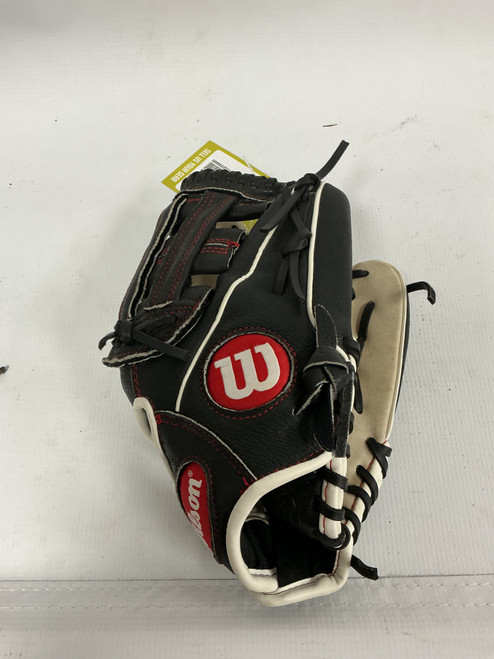 Vist Large View of Product Image Which is Used Wilson A450 11IN BB/SB Glove RH Throw Black 11"