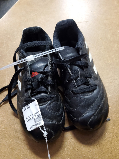 Vist Large View of Product Image Which is Used Adidas Soccer Cleats Black And White Youth 10.5