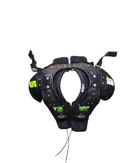 Vist Large View of Product Image Which is Used Schutt YFLEX 4.0 YOUTH PADS FB Shoulder Pads Black LG