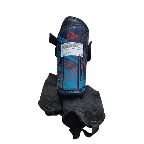 Vist Large View of Product Image Which is Used Brava Soccer Shin Guards Junior Navy Blue XS