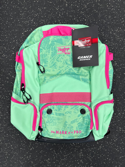 Vist Large View of Product Image Which is New RAWLINGS GAMER BACKPACK-MINT/PINK