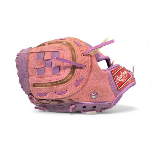 Vist Large View of Product Image Which is Used Rawlings LS90P BB/SB Glove LH Throw Pink 9"
