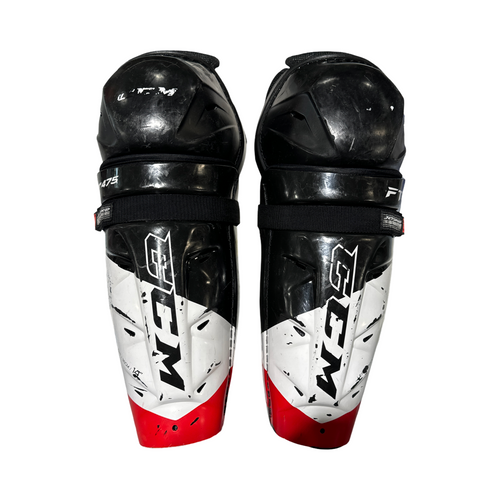 Vist Large View of Product Image Which is Used CCM FT475 Senior Shin Guards Black 14"