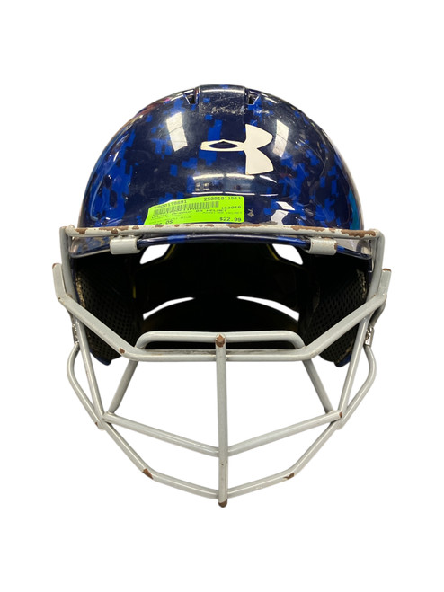 Vist Large View of Product Image Which is Used Under Armour BB HELMET Batting Helmet w/Mask Royal Blue One Size