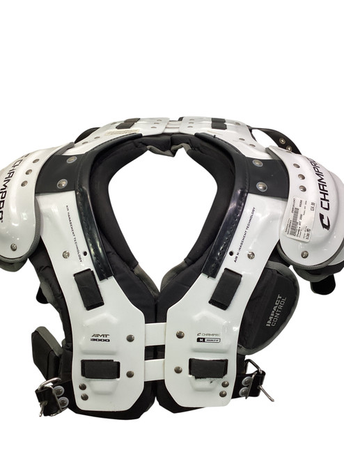 Vist Large View of Product Image Which is Used Champro AMT 2000 FB Shoulder Pads White MD